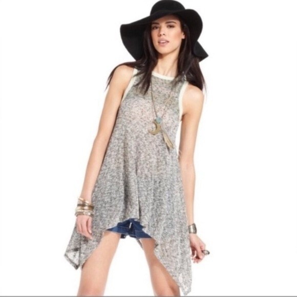 We the Free Bee's Knees Swing Tunic in Mint green Gray Slub Combo womens Small - Picture 1 of 11